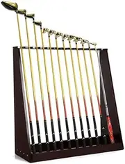MNSSRN Solid Wood Golf Club Display Stand, Golf Simulator with Artificial Grass Mat, Indoor and Outdoor - Holds 13 Clubs