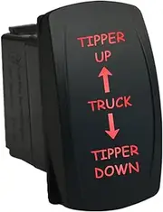 12V 20A / 24V 10A MOMENTARY Rocker Switch Truck Tipper UP Tipper Down 6T11RM Universal fits Trucks & Trailers Dual LED in red