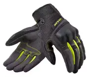 Rev'It Volcano Mens Textile Motorcycle Gloves Black/Neon Yellow