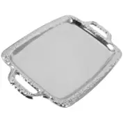 Silver Color Serving Tray Whiskey Decanter Only Bread Kitchen Photo Prop