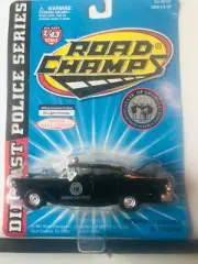 1/43 ROAD CHAMPS 1957 FORD CUSTOM GEORGIA STATE PATROL POLICE CAR BLACK