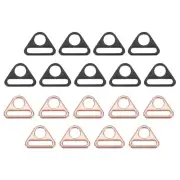 0.8 Inch 18 Pcs Triangle Buckle Adjuster for Bag Rose Gold/Matte Black