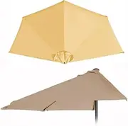 9ft Semi Umbrella Cover Replacement Market Umbrella Replacement Canopy Half Round Parasol Top Replacement for Apartment Porch Townhouse