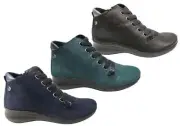 Flex & Go Cosmo Womens Comfort Leather Ankle Boots Made In Portugal - SSA