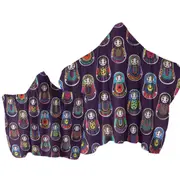 Matryoshka Russian Doll Pattern Towel with Hood