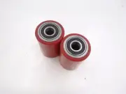 Pair of Pallet Jack Polyurethane Load Wheels 3" x 3.75" w/ Bearings