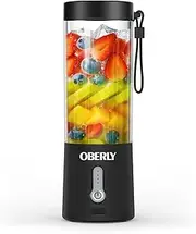 Portable Blender for Shakes and Smoothies, OBERLY Personal Travel Blender for Protein with 4000mAh USB Rechargeable Battery, Crush Ice, Frozen Fruit and Drinks, 18 oz Mini Travel Cup