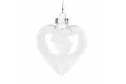 20 Pack Iridescent Glass Heart Ornaments Fillable Baubles for Christmas Party Wedding DIY Craft Decorations