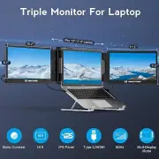 11.6" Triple Portable Laptop Monitor 1080P FHD IPS 60Hz Screen Panel Detachab