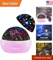 Night Light for Kids Bedroom - Unicorn Night Light Star Projector - Light Pink