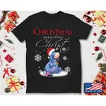 EEYORE CHRISTMAS BEGINS WITH CHRIST 棉質 T 恤 BEST