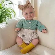 RUNGQIANY Simulation Reborn Baby 55 cm 22 Inch Lifelike Soft Vinyl Silicone Girl Handmade Reborn Toddler Dolls Newborn Eraser Reborn Boy Girl Toy 3+ Years (Large Reborn Doll 55 cm)