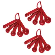 3x 5pc KitchenAid Plastic Measuring Spoons Set Kitchen Scoop Utensils Emp Red