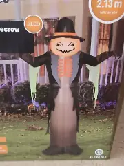 Gemmy Halloween 7 ft scarecrow JOL Gemmy Pumpkin Inflatable New NIB Decor