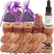 Moth Repellent for Wardobes Natural Cedar Wood Lavender Dried Bags Cedarwood Rings Anti Clothes Moths Oil 100% (Medium F)