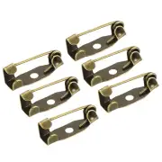 50Pcs Safety Bar Pins 15mm Brooch Clasp Pin Backs for ID Badges, Bronze Tone