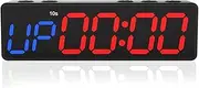 Shusmda Workout Clock with Battery, Portable Gym Timer with Built-in Magnet for Home Gym, Programmable Countdown/Up Timer