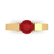 1.7ct Round Cut Tourmaline statement Engagement Wedding Ring 14k 2 tone Gold