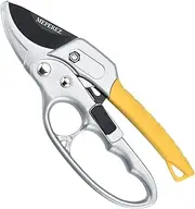 MEPEREZ Garden clippers, German pruners, ratchet pruning shears, work 3 times easier, gardening tools, for trimming rose, floral, tree, live plants, sharp garden scissors, arthritis weak hand snips