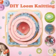 9Pcs/lot Hand Knitting Loom Flower Daisy Pattern Weave Wool Yarn Needle Knit Kit