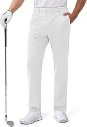 [MAGCOMSEN] Men's Golf Pants Classic Fit - 30"/32"/34" Stretch Water Resistant Quick Dry Flat Front Dress Pants with 5 Pockets