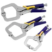 FUNSUEI 3 Pack C Clamp Locking Pliers, 6 Inch, 9 Inch, 11 Inch Premium Face C...