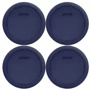 Pyrex 7201-PC Round 4 Cup Blue Food Storage Lid Cover for 7201 Dish (4 Pack)