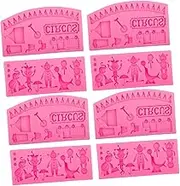 PAMINGONO 2pcs Circus Silicone Fondant Molds Fun Clown Elephant Bear Shapes for Cake Decorating Kitchen Molds for Unique