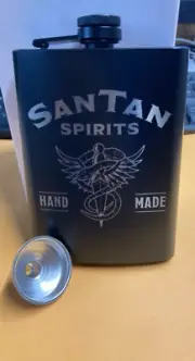 San Tan Spirits 8 oz Stainless Steel Flask With Funnel - Free Shipping USA