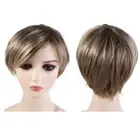Side Part Short Straight Wig Fashion Synthetic Wig Daily Men Blond Wig Male