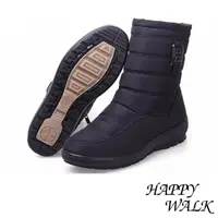 在飛比找momo購物網優惠-【HAPPY WALK】輕量時尚釦飾雙層防水防滑加厚保暖雪靴