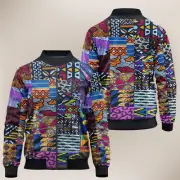 SPRING PATCHWORK African Print Unisex Windproof Bomber Jacket