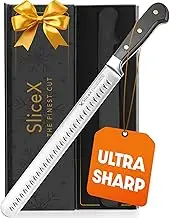 SliceX Classic Brisket Slicing Knife - German Steel Razor Sharp 12" Carving Knife for Meat - Premium Meat Carving Knife Full Tang - Slicing Knife for Meat