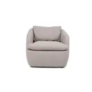 Nevaeh Textured Fabric Swivel Occasional Armchair Accent Lounge Chair Cappucino