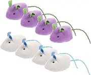 ERINGOGO 8pcs Bite Resistant Plush Cat Mice Realistic Mouse Shape for Kittens for Cat Training and Play Random Colors Interactive Fun Safe Material Random Color