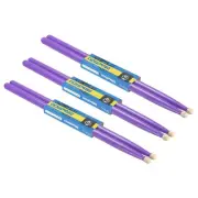 3 Pair Maple Wood Drumstick Anti Slip Drum Stick 5A Purple