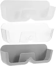 NOLITOY 3pcs Wall Mount Glasses Case Cabinet Wall Mount Sunglasses Case Adhesive Glasses Organizer Shelf Storage Mounted Eyeglasses Case Holder Multiple Eyeglasses Wall Display