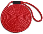 5/8" x 30' Double Braid Nylon Red Dock Lines - Made in USA