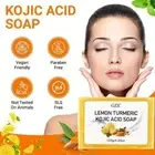 2 Pack 8.6oz Lemon Turmeric & Kojic Acid Brighetning Soap, Dark Spot Remover, Ko
