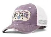 Ariat Western Hat Womens Cap Patch Embroidered Hey Yall Logo Purple A300084878