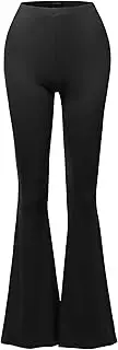 [SSOULM] Women's Stretchy Wide Leg High Waist Bell Bottom Flare Pants with Plus Size