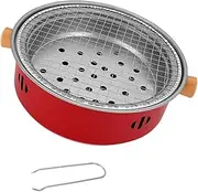 Garende Portable Fire Table for BBQ and Camp Cooking with Grill Grid, red, as described