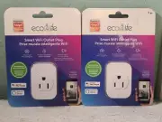 2-Pack eco4life Smart Wi-Fi Outlet Plug App/ Voice Control Hey Google/ Alexa