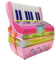 dzqad Accordion Musical Instruments for Button Accordion for | Small Accordion Toy 6 Bass Buttons | Preschool Musical Instrument, Cute Educational Toy for Boys Girls