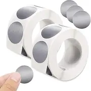 Sekonow 600pcs Silver Round Scratch Off Stickers 1 Inch, Self-Adhesive Circle Scratch Off Labels for Scratch Off Cards, Promotions, 2 Rolls