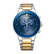 Citizen Eco-Drive AT2244-84L Blue Analog Two-Tone Rose Gold Solar Men's Watch