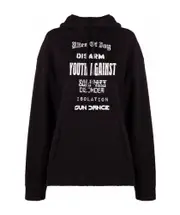 Raf Simons Slogan Patches Hoodie XS Black