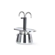 NNEOBA Mini Moka Pot 200ml Double-Tube Espresso Coffee Maker Silver