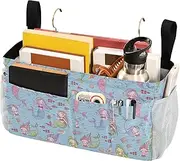 Bedside Caddies Hanging Pocket Bag for Remotes Phone,College Dorm,Camp,Baby Bed Rails Cute Mermaids