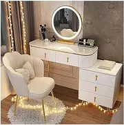 Dressing Table，Dressing Table, Dressing Table, Dressing Table with Mirror, Simple and Luxurious Dressing Table with Padded Stool, Dressing Table, Modern Dressing Table